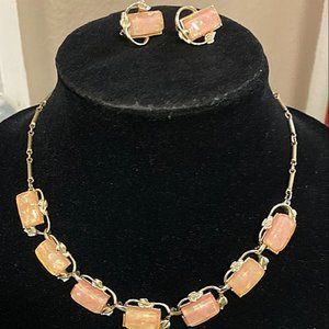 Coro Faux Opal Necklace & Earring Set